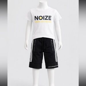 Black Shorts with White Stripes